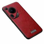 For Huawei Pura 70 Ultra SULADA Shockproof TPU + Handmade Leather Phone Case(Red)