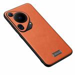 For Huawei Pura 70 Ultra SULADA Shockproof TPU + Handmade Leather Phone Case(Orange)