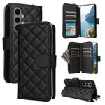 For Samsung Galaxy S24+ 5G Crossbody Rhombic Zipper Tower Buckle Leather Phone Case with Lanyard(Black)