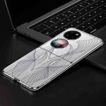 For Huawei P50 Pocket SULADA Electroplated Laser Engraving Texture PC Phone Case(White)