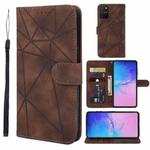 For Samsung Galaxy S10 Lite Skin Feel Geometric Lines Leather Phone Case(Brown)