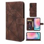 For Samsung Galaxy A24 4G Skin Feel Geometric Lines Leather Phone Case(Brown)