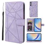 For Samsung Galaxy A34 5G Skin Feel Geometric Lines Leather Phone Case(Purple)