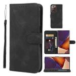 For Samsung Galaxy Note20 Ultra Skin Feel Geometric Lines Leather Phone Case(Black)