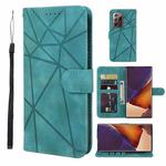 For Samsung Galaxy Note20 Ultra Skin Feel Geometric Lines Leather Phone Case(Green)