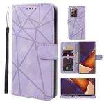For Samsung Galaxy Note20 Ultra Skin Feel Geometric Lines Leather Phone Case(Purple)