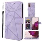 For Samsung Galaxy S20 FE Skin Feel Geometric Lines Leather Phone Case(Purple)