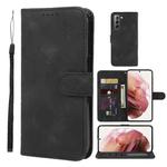 For Samsung Galaxy S21+ 5G Skin Feel Geometric Lines Leather Phone Case(Black)