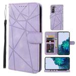 For Samsung Galaxy S22 5G Skin Feel Geometric Lines Leather Phone Case(Purple)