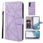 For Samsung Galaxy S23 5G Skin Feel Geometric Lines Leather Phone Case(Purple)
