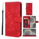 For Samsung Galaxy S24 5G Skin Feel Geometric Lines Leather Phone Case(Red)