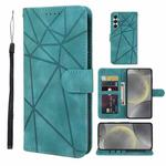 For Samsung Galaxy S24 5G Skin Feel Geometric Lines Leather Phone Case(Green)