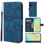 For Samsung Galaxy S24 FE 5G Skin Feel Geometric Lines Leather Phone Case(Blue)