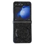 For Samsung Galaxy Z Flip4 Glitter MagSafe PC Phone Case(Black)