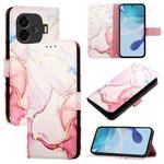 For vivo iQOO Z9 / iQOO Z9 Turbo PT003 Marble Pattern Flip Leather Phone Case(Rose Gold)