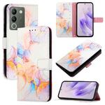 For vivo V30 Lite 5G Global PT003 Marble Pattern Flip Leather Phone Case(Marble White)