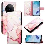 For vivo X100s PT003 Marble Pattern Flip Leather Phone Case(Rose Gold)