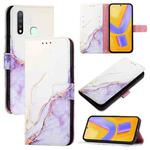 For vivo Y19 / U3 / Y5s / Z5i / U20 PT003 Marble Pattern Flip Leather Phone Case(White Purple)