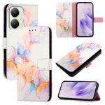 For vivo Y27 4G Global PT003 Marble Pattern Flip Leather Phone Case(Marble White)