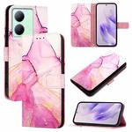 For vivo Y27 5G / Y27s 4G Global PT003 Marble Pattern Flip Leather Phone Case(Pink Purple Gold)