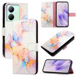 For vivo Y27 5G / Y27s 4G Global PT003 Marble Pattern Flip Leather Phone Case(Marble White)