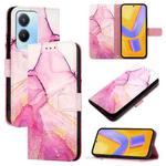 For vivo Y56 5G / Y16 4G / Y02s 4G PT003 Marble Pattern Flip Leather Phone Case(Pink Purple Gold)