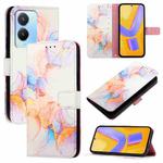 For vivo Y56 5G / Y16 4G / Y02s 4G PT003 Marble Pattern Flip Leather Phone Case(Marble White)