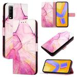 For vivo Y70s PT003 Marble Pattern Flip Leather Phone Case(Pink Purple Gold)
