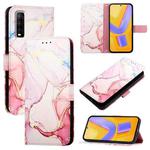 For vivo Y70s PT003 Marble Pattern Flip Leather Phone Case(Rose Gold)