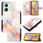 For vivo Y78+ / Y78 5G Global / V29 Lite PT003 Marble Pattern Flip Leather Phone Case(Marble White)