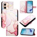 For vivo Y28 4G PT003 Marble Pattern Flip Leather Phone Case(Rose Gold)