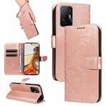 For Xiaomi Mi 11T / 11T Pro Swallowtail Butterfly Embossed Leather Phone Case(Rose Gold)