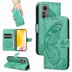 For Xiaomi 12 Lite Swallowtail Butterfly Embossed Leather Phone Case(Green)