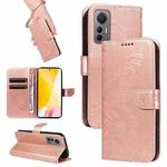 For Xiaomi 12 Lite Swallowtail Butterfly Embossed Leather Phone Case(Rose Gold)