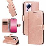 For Xiaomi 13 Lite Swallowtail Butterfly Embossed Leather Phone Case(Rose Gold)