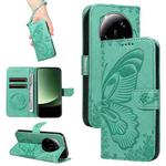 For Xiaomi 13 Ultra Swallowtail Butterfly Embossed Leather Phone Case(Green)