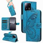 For Xiaomi 13 Pro Swallowtail Butterfly Embossed Leather Phone Case(Blue)
