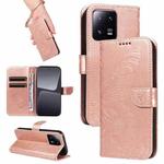 For Xiaomi 13 Pro Swallowtail Butterfly Embossed Leather Phone Case(Rose Gold)