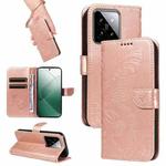 For Xiaomi 14 Swallowtail Butterfly Embossed Leather Phone Case(Rose Gold)