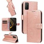 For Xiaomi Poco M3 Swallowtail Butterfly Embossed Leather Phone Case(Rose Gold)