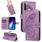 For Xiaomi Redmi Note 8 Swallowtail Butterfly Embossed Leather Phone Case(Purple)