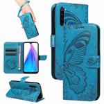 For Xiaomi Redmi Note 8T Swallowtail Butterfly Embossed Leather Phone Case(Blue)