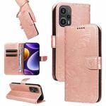 For Xiaomi Redmi Note 12 Turbo / Poco F5 Swallowtail Butterfly Embossed Leather Phone Case(Rose Gold)