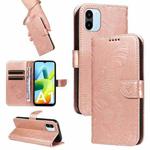 For Xiaomi Redmi A1 Swallowtail Butterfly Embossed Leather Phone Case(Rose Gold)