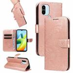 For Xiaomi Redmi A1+ Swallowtail Butterfly Embossed Leather Phone Case(Rose Gold)