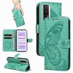 For Xiaomi Redmi K60 / K60 Pro Swallowtail Butterfly Embossed Leather Phone Case(Green)