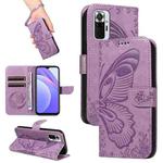 For Xiaomi Redmi Note 10 Pro 4G Swallowtail Butterfly Embossed Leather Phone Case(Purple)