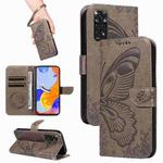 For Xiaomi Redmi Note 11 4G / 11S Swallowtail Butterfly Embossed Leather Phone Case(Grey)