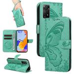 For Xiaomi Redmi Note 11 Pro+ 5G Swallowtail Butterfly Embossed Leather Phone Case(Green)