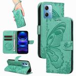 For Xiaomi Redmi Note 12 5G Global Swallowtail Butterfly Embossed Leather Phone Case(Green)